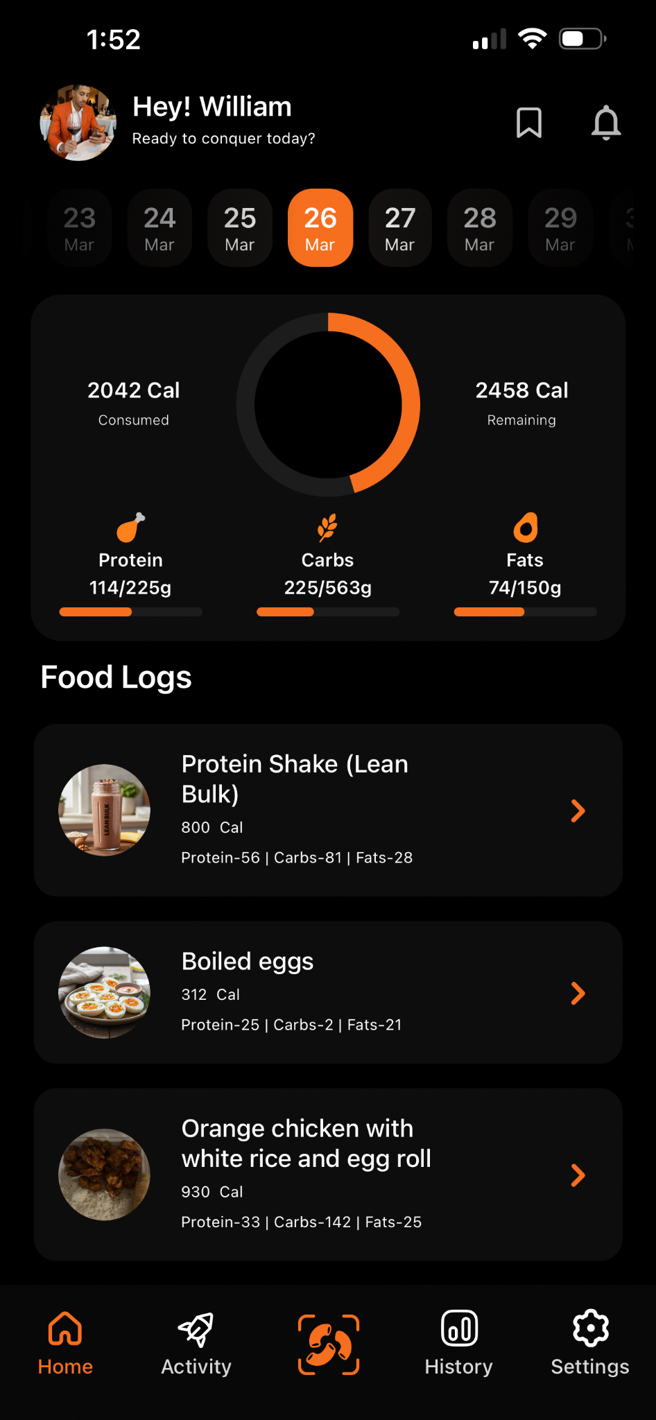 Macro iQ app dashboard